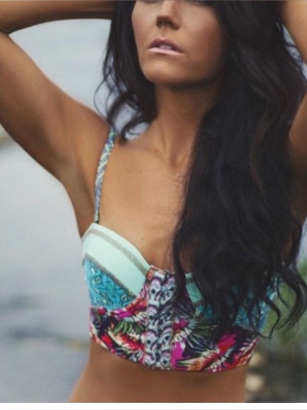 Maaji Chimeric Wayfarer Underwired Bikini corset vintage size L NWT